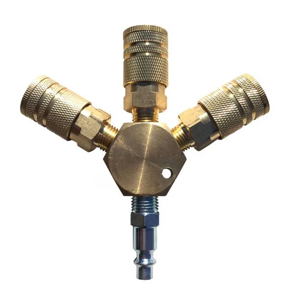 3-Way HEX Manifold w/ 3 Couplers, Plug, Primefit, Mfr#: M1406-5